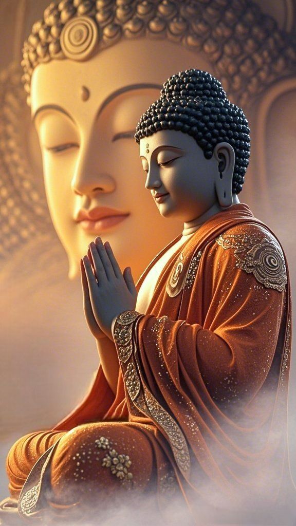 Buddha in prayerful meditation pose.