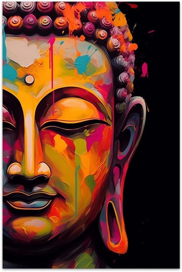 Colorful portrait of the enlightened Buddha