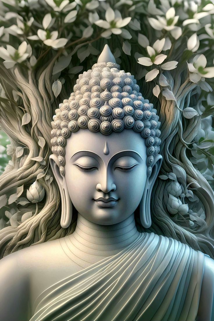 Buddha face serene peaceful meditation