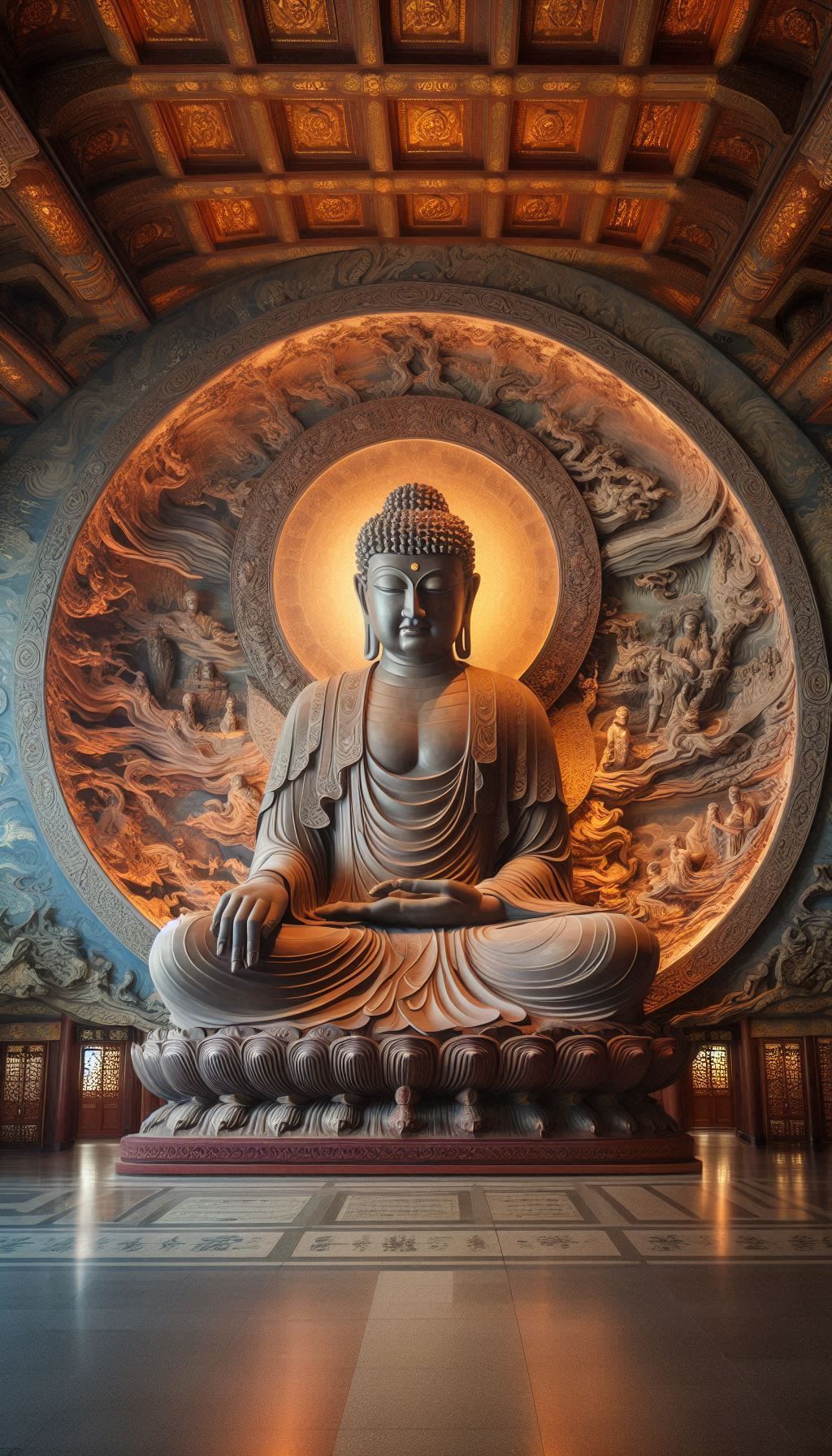 Buddha statue in a golden temple.