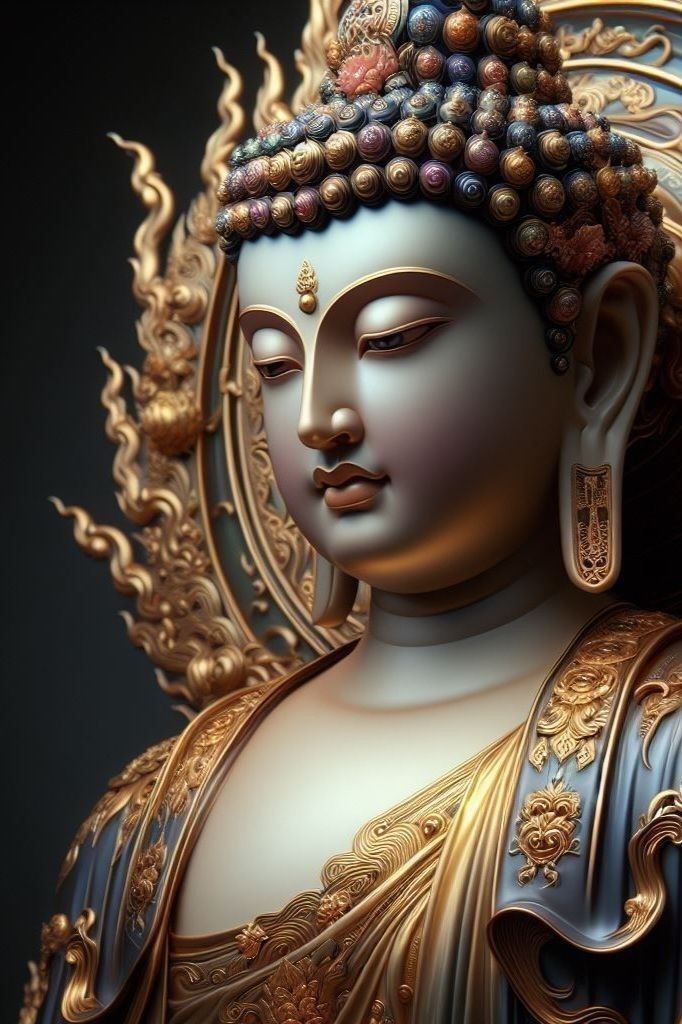 Peaceful Buddha face serene wallpaper