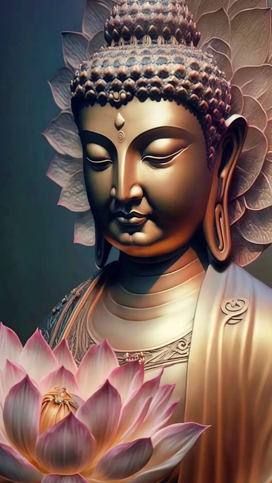 Buddha with lotus flower peaceful image