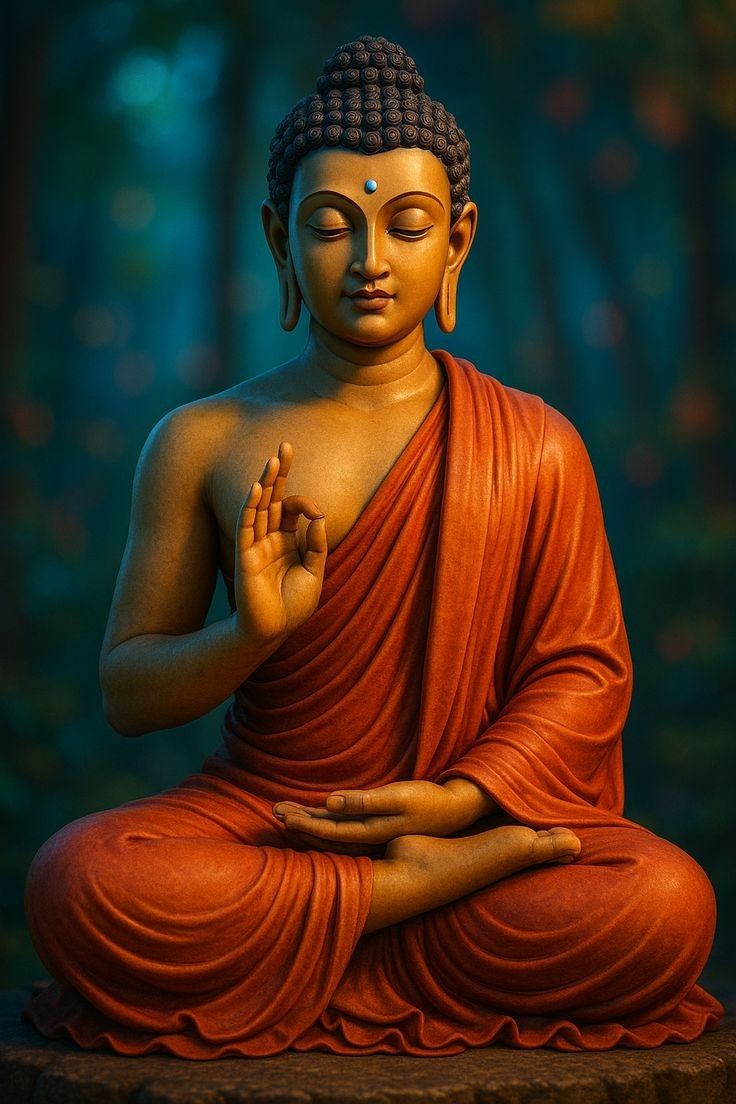 Buddha in peaceful meditation pose.