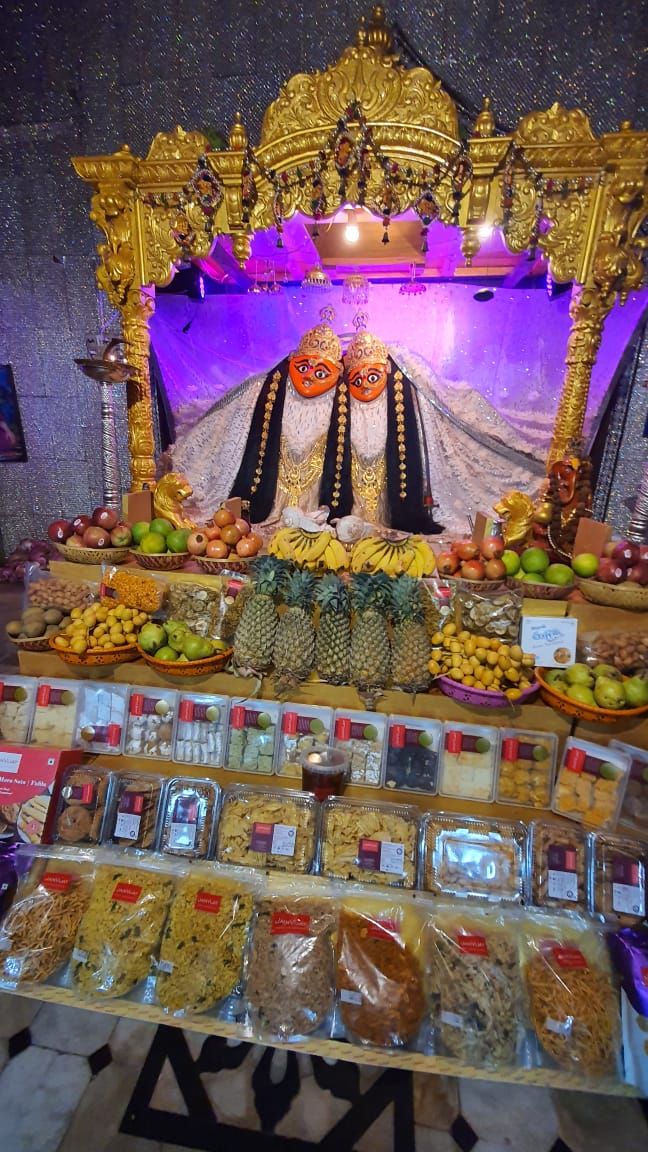 Chamunda Maa with fruit offerings temple