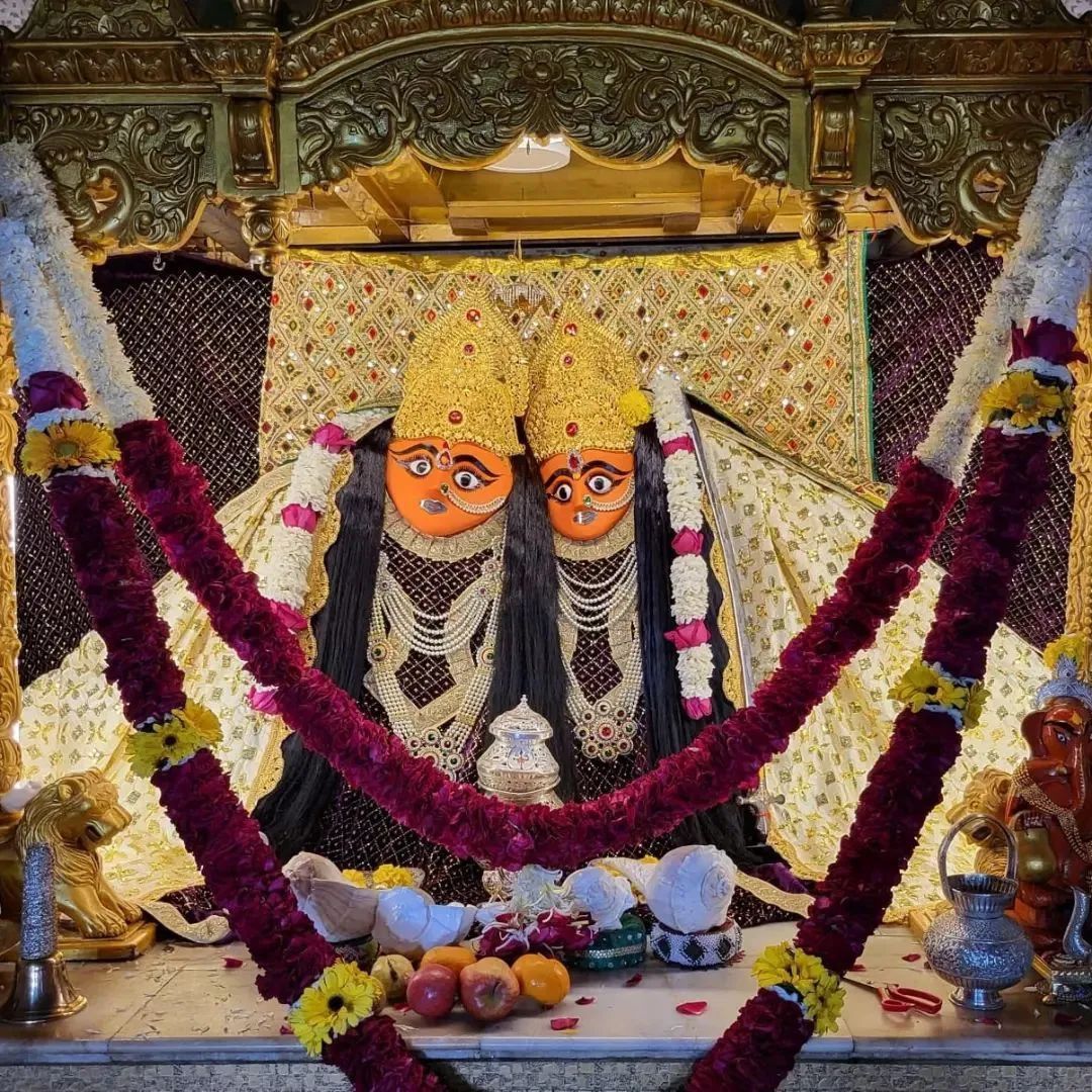 Chamunda Maa temple with flower garlands