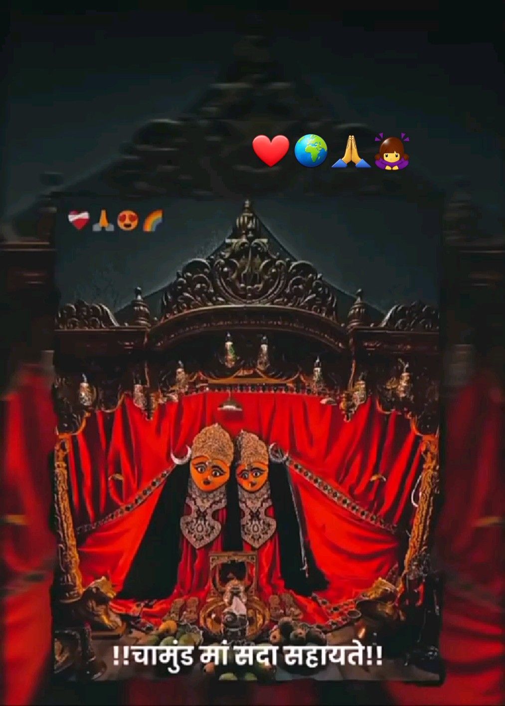 Chamunda Maa in a vibrant temple setting