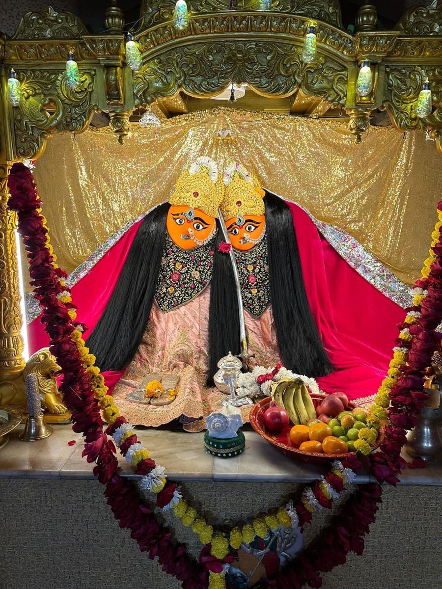 Chamunda Maa with two faces and offerings