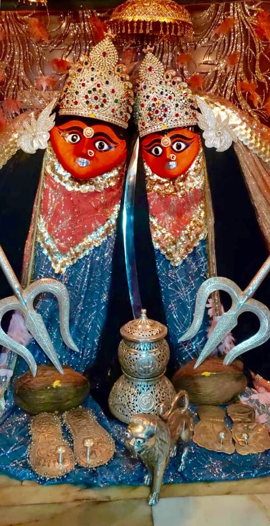 Two-headed Chamunda Maa deity close-up
