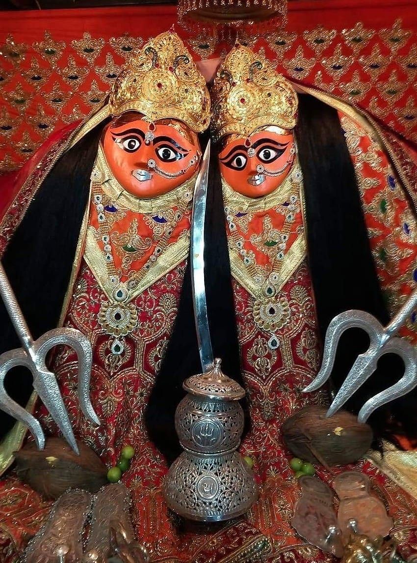 Two-headed Chamunda Maa idol detailed view