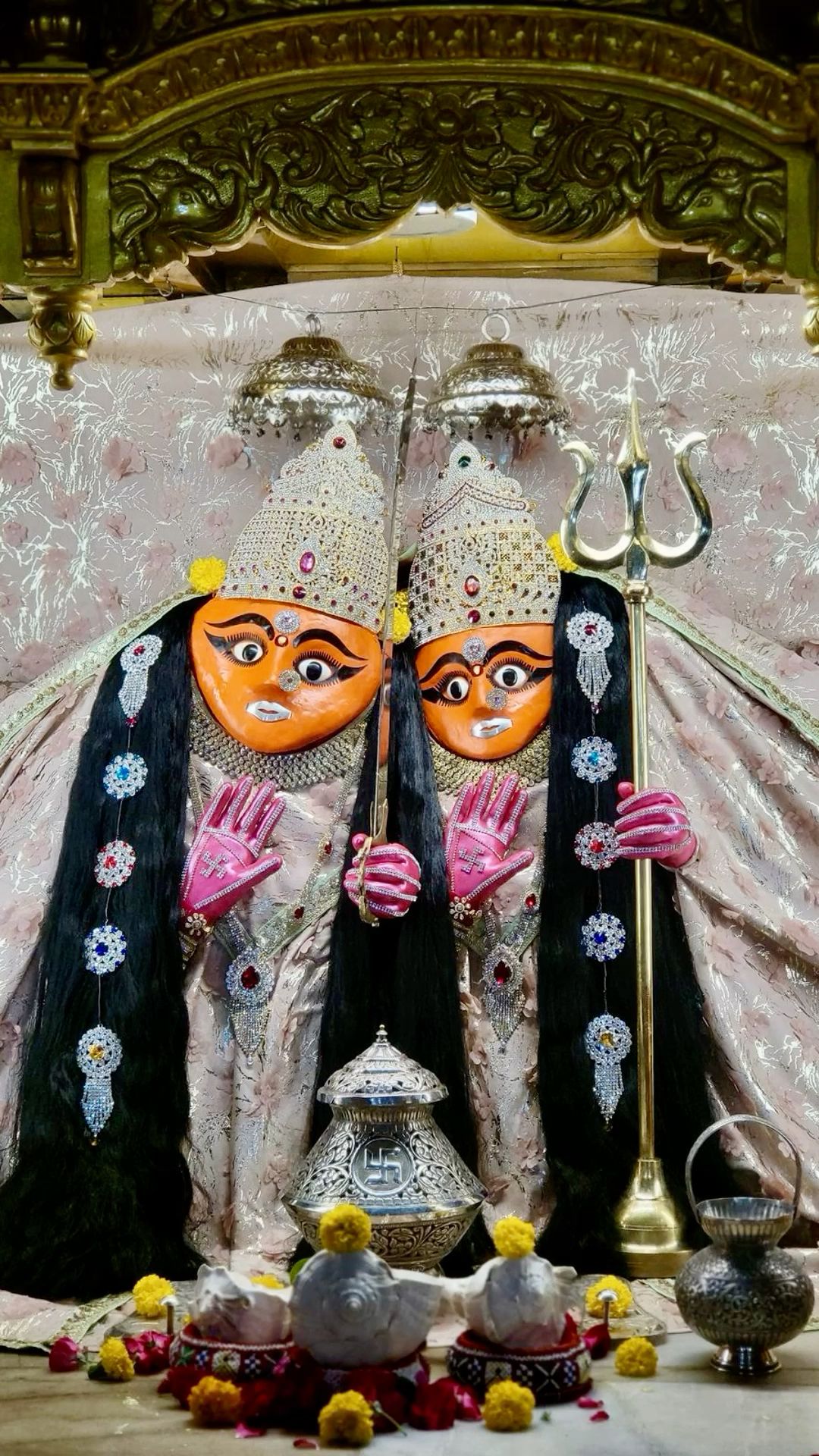 Two-faced Chamunda Maa temple deity