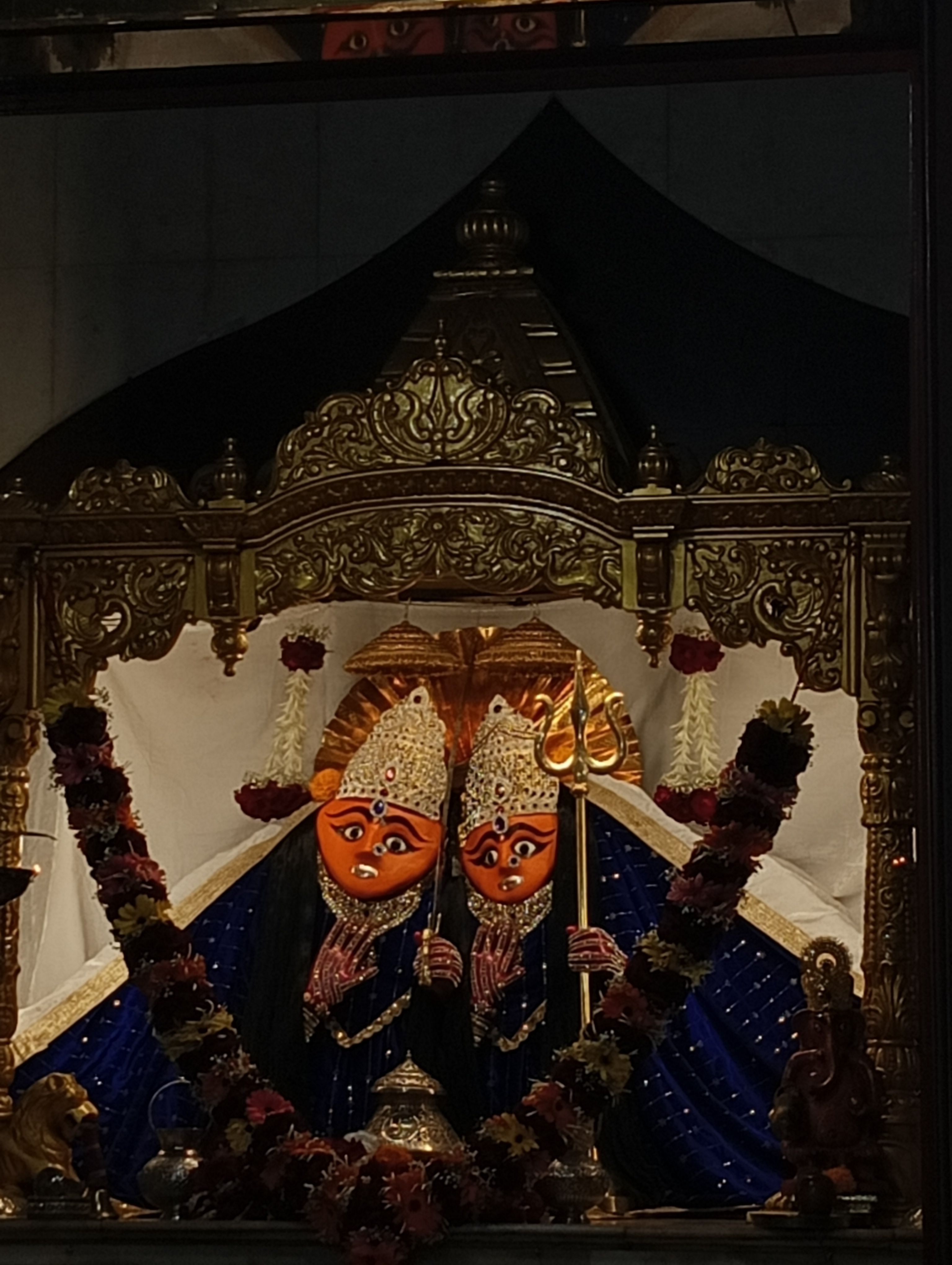 Two-faced Chamunda Maa temple deity