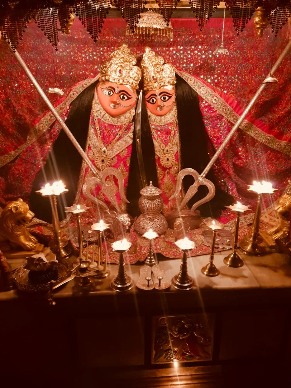 Two-headed Chamunda Maa temple altar