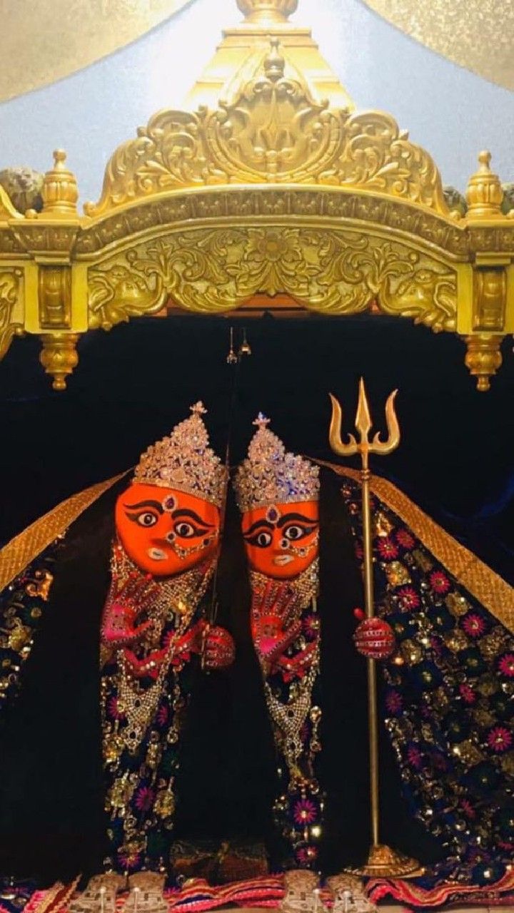 Chamunda Maa\'s two faces in temple.