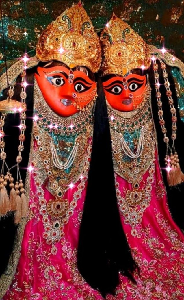 Chamunda Maa twin faces temple portrait