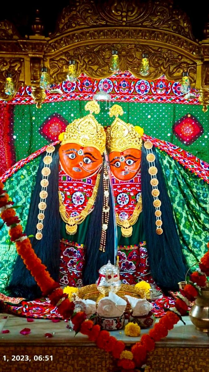 Twin Chamunda Maa idols at temple