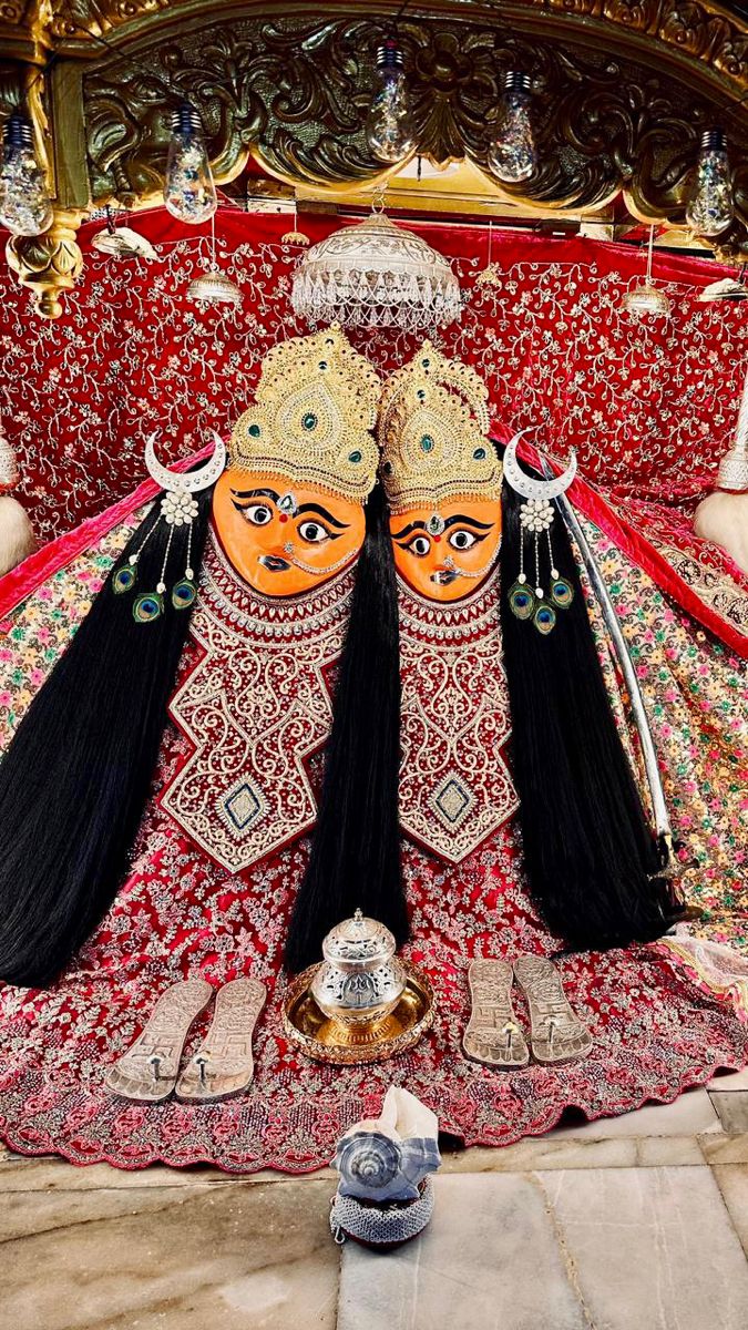 Two-faced Chamunda Maa temple deity