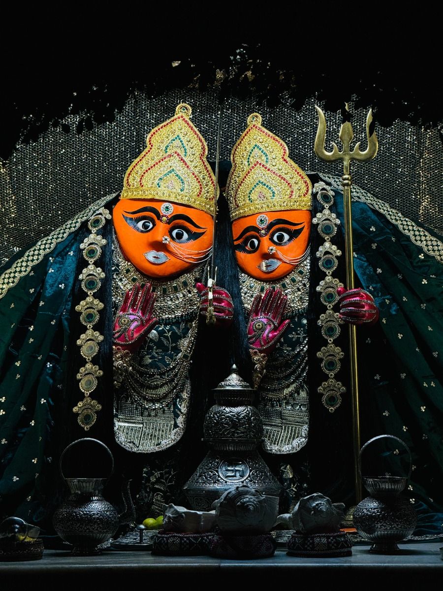 Two-headed Chamunda Maa temple statue