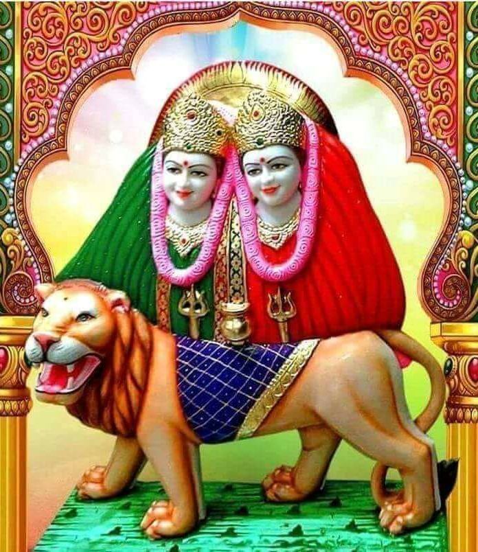 Chamunda Maa riding a lion, divine image
