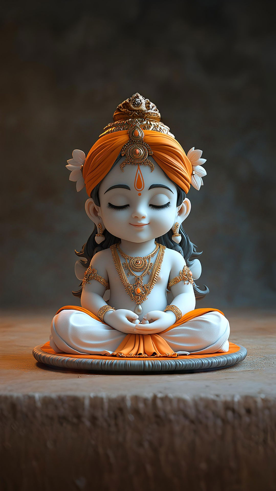 Cute Ram meditating with Hanuman