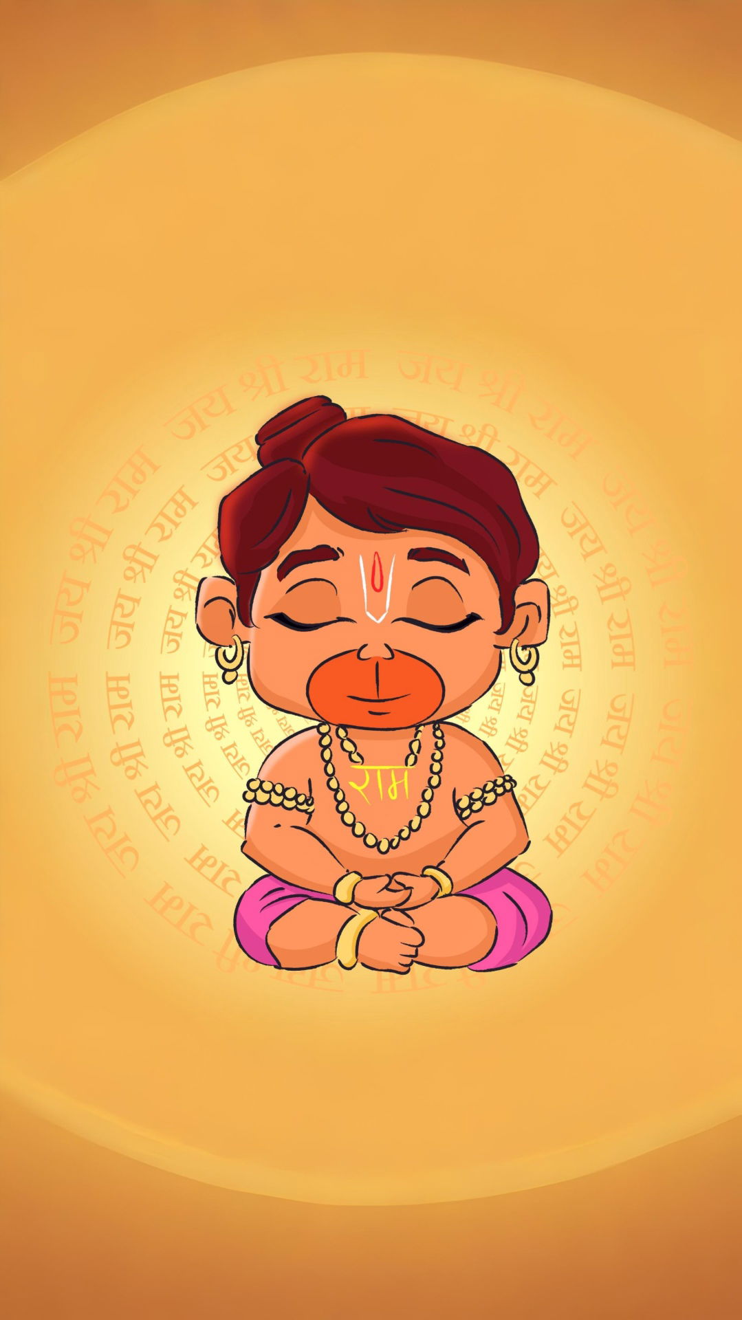 Hanuman in prayer, devotional wallpaper