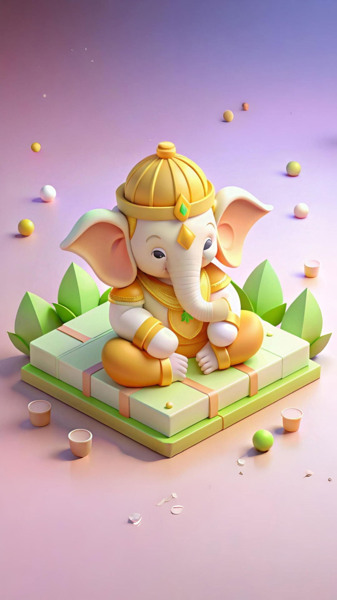 Adorable Lord Ganesha with modaks