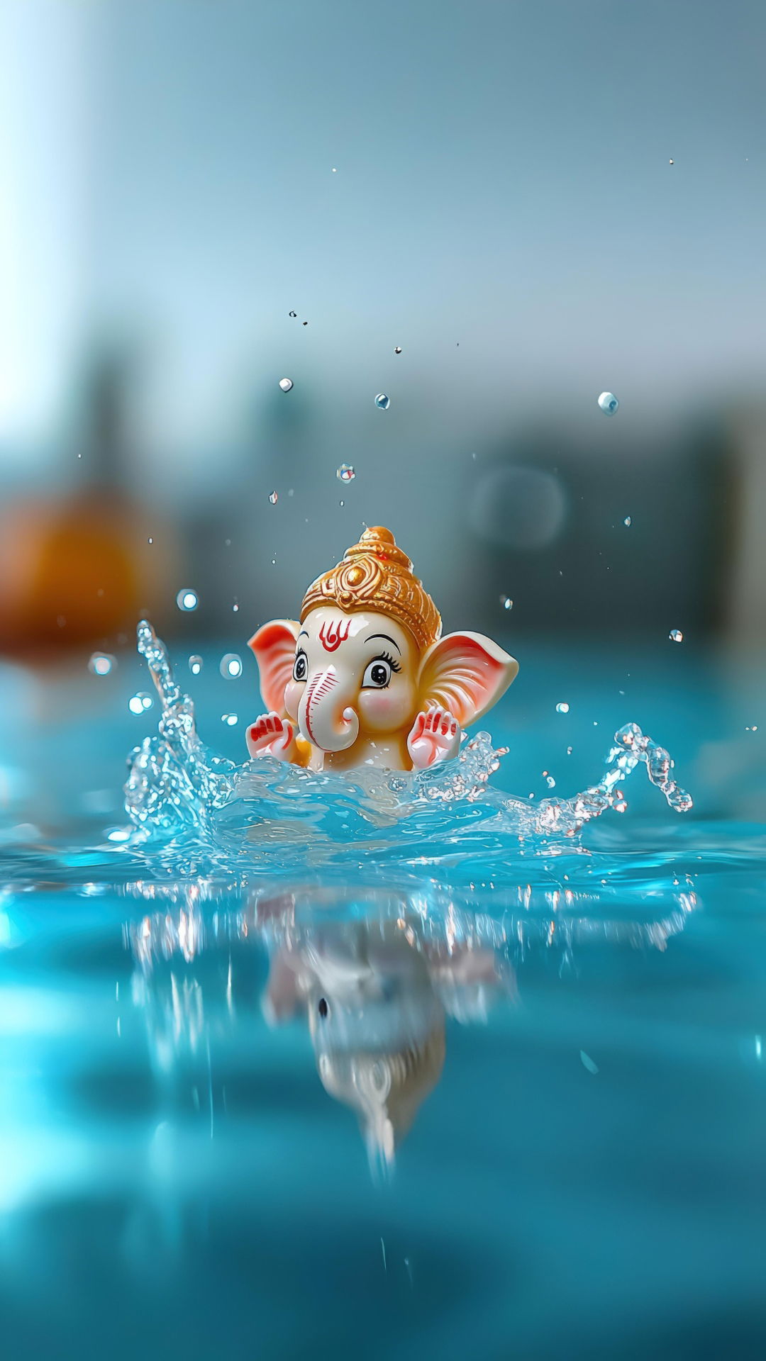 Ganesha emerging from a splash of water