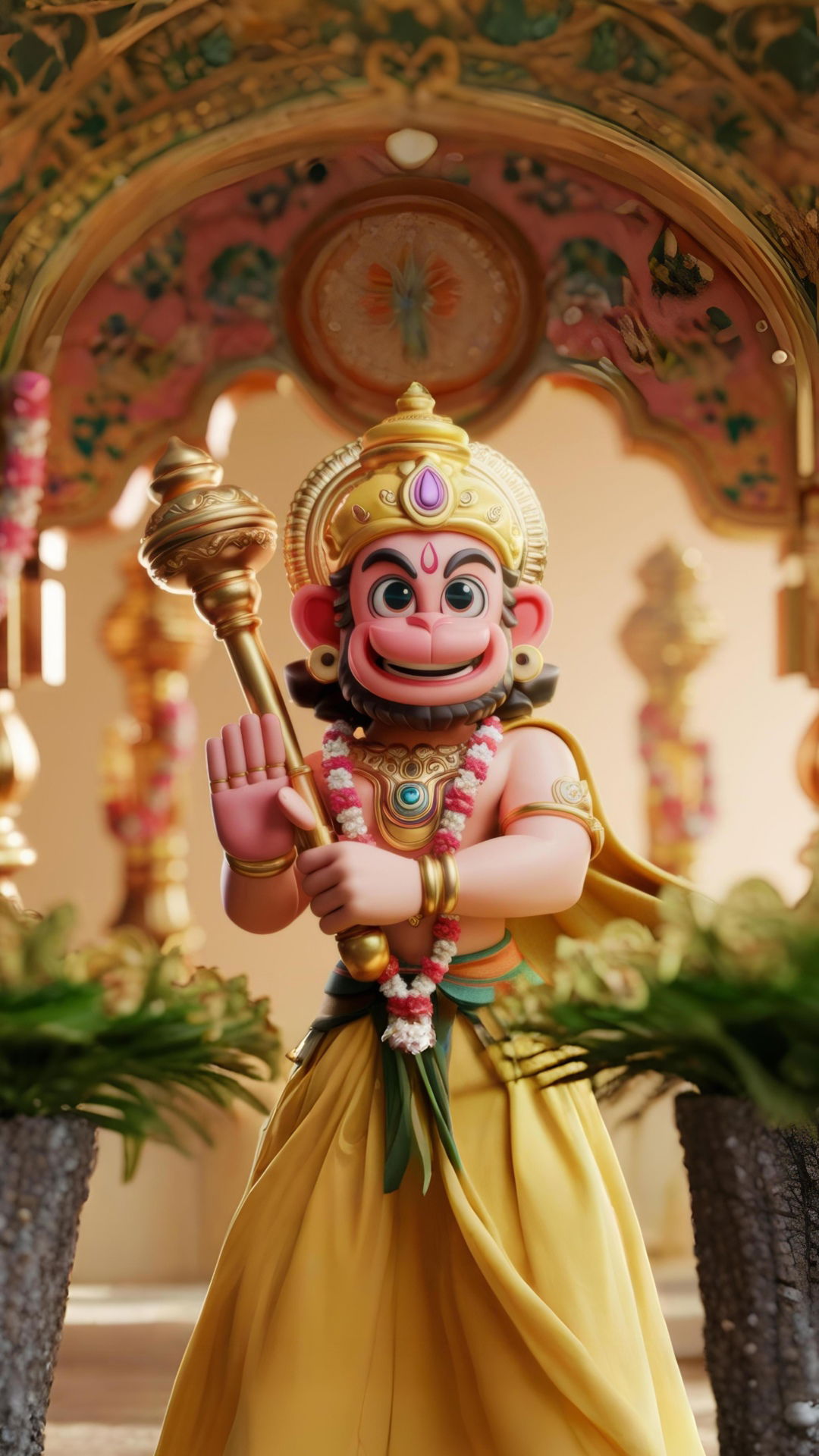 Adorable Hanuman offering a blessing