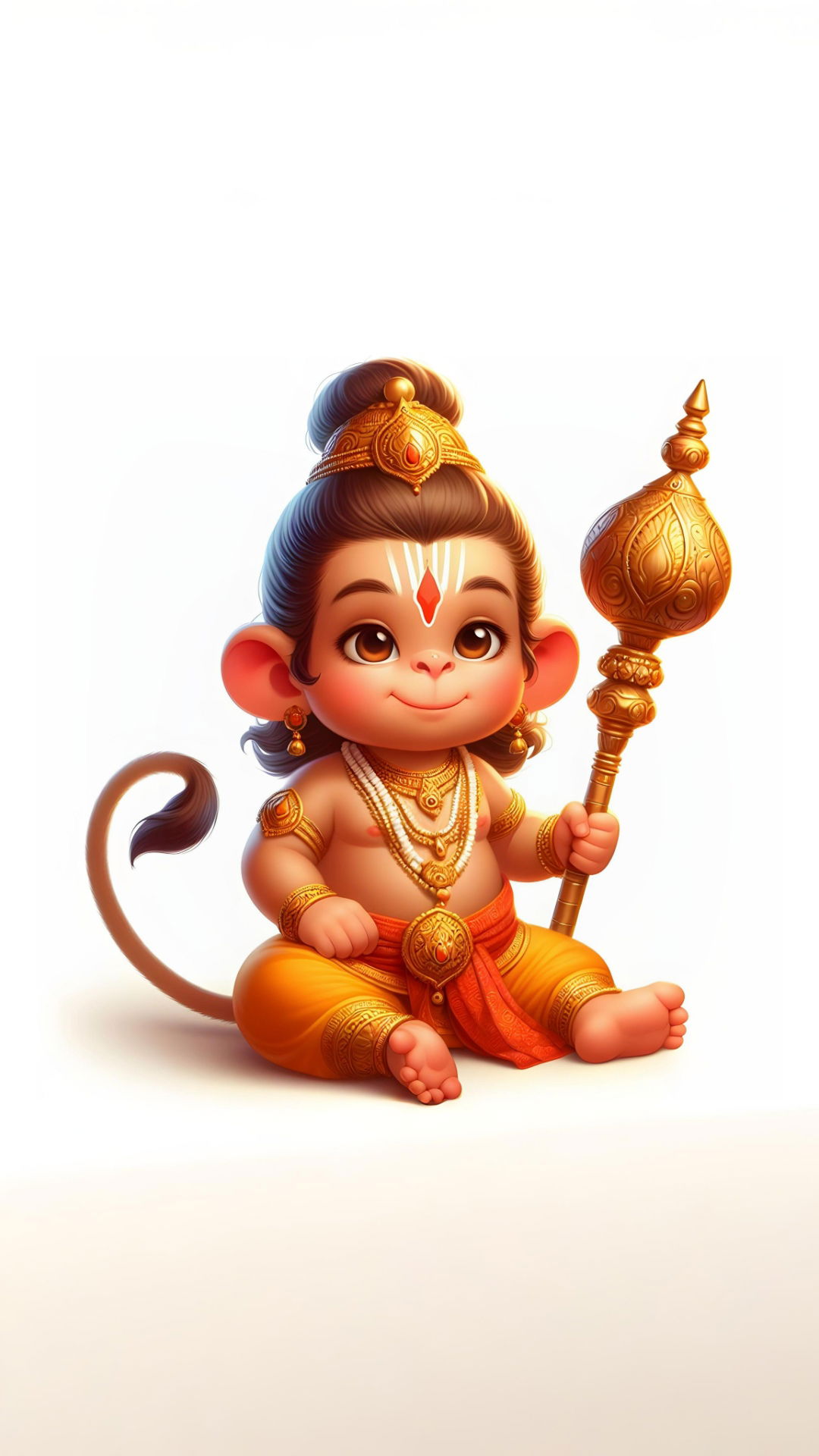 Baby Hanuman with golden mace