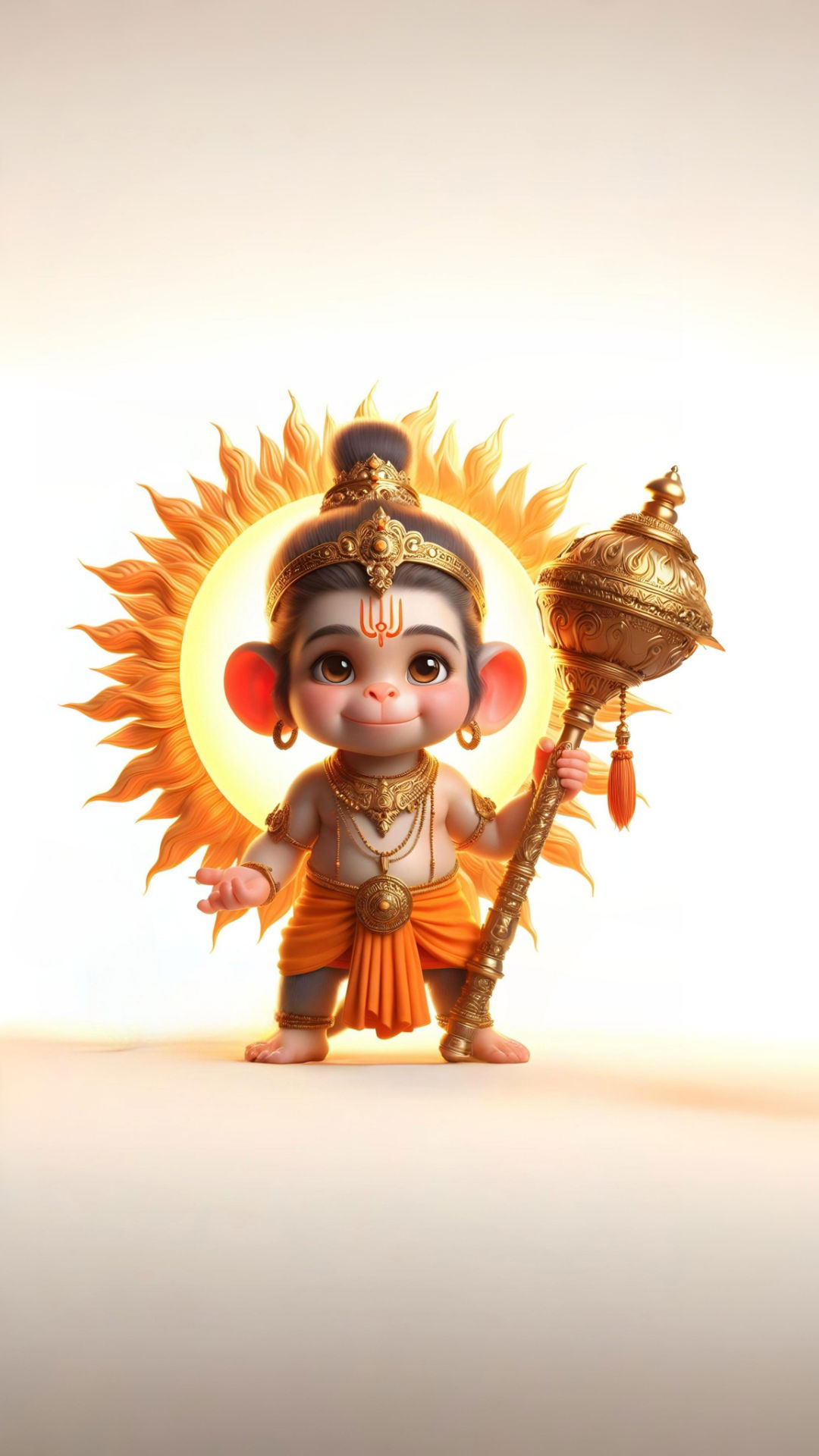 Cute Baby Hanuman with Mace