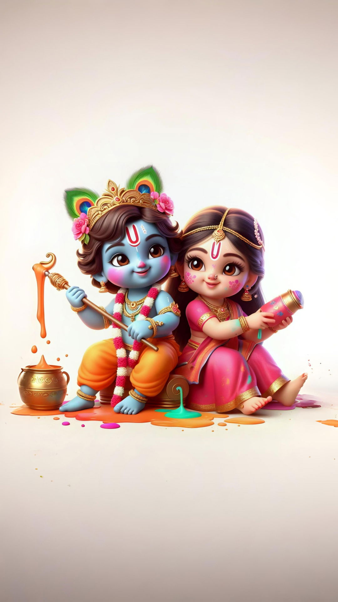 Cute Krishna Radha devotional wallpaper
