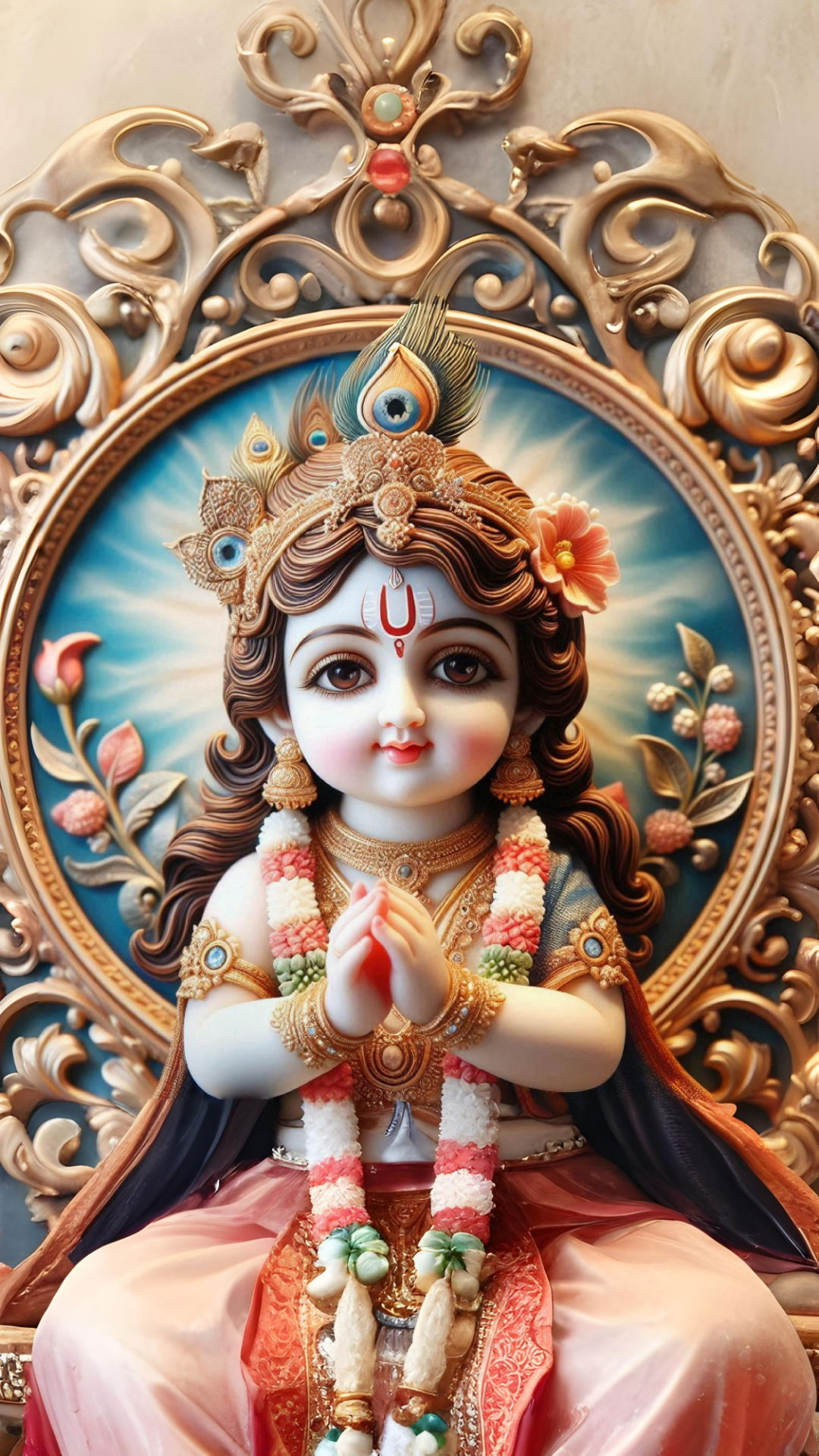 Baby Krishna with folded hands