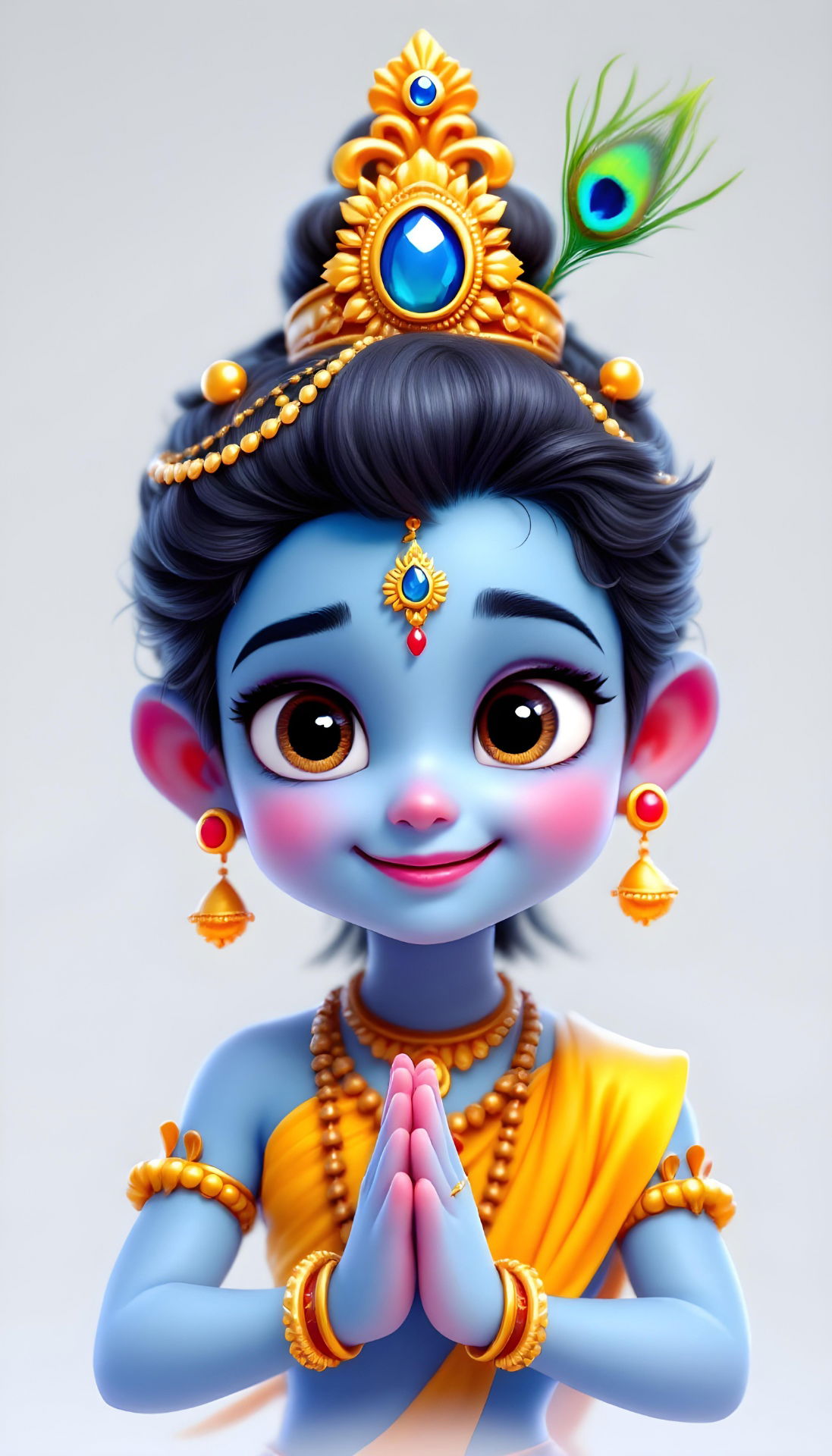Cute baby Krishna in prayer pose