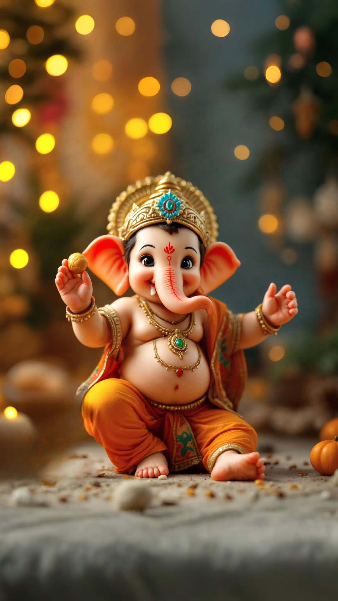 Lord Ganesha blessing with modak