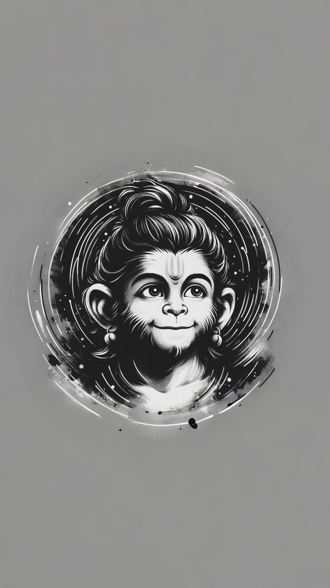 Hanuman portrait in cosmic swirl art