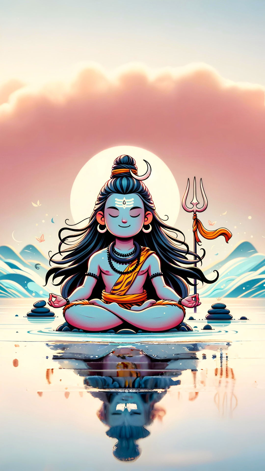 Meditating Lord Shiva in the Himalayas