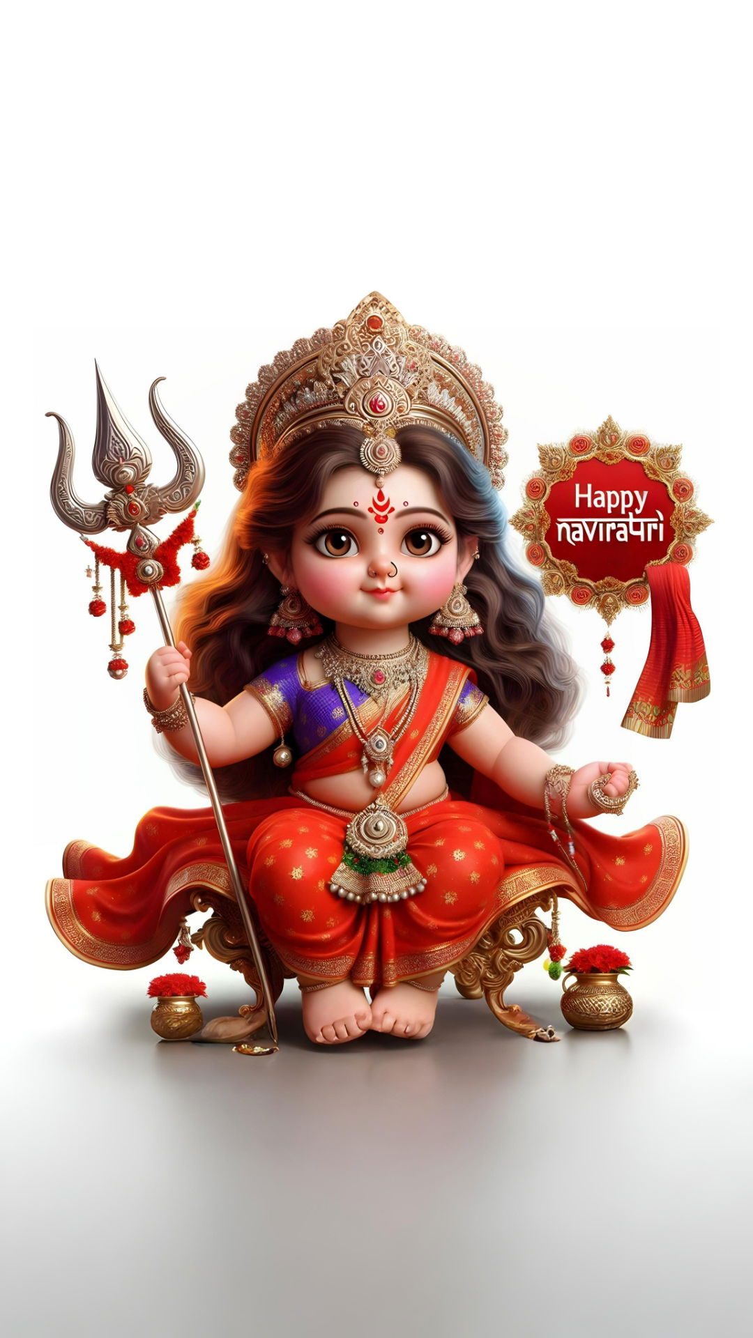 Goddess Durga with Trishul during Navaratri