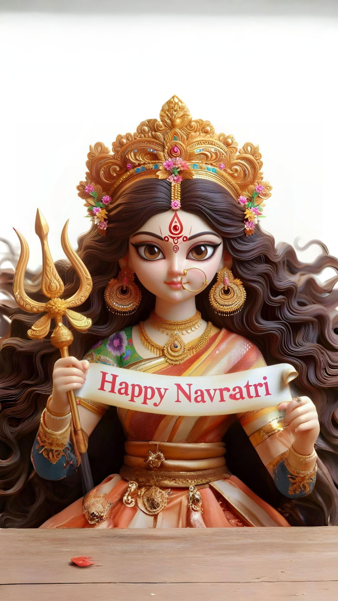 Goddess Durga with Navratri banner