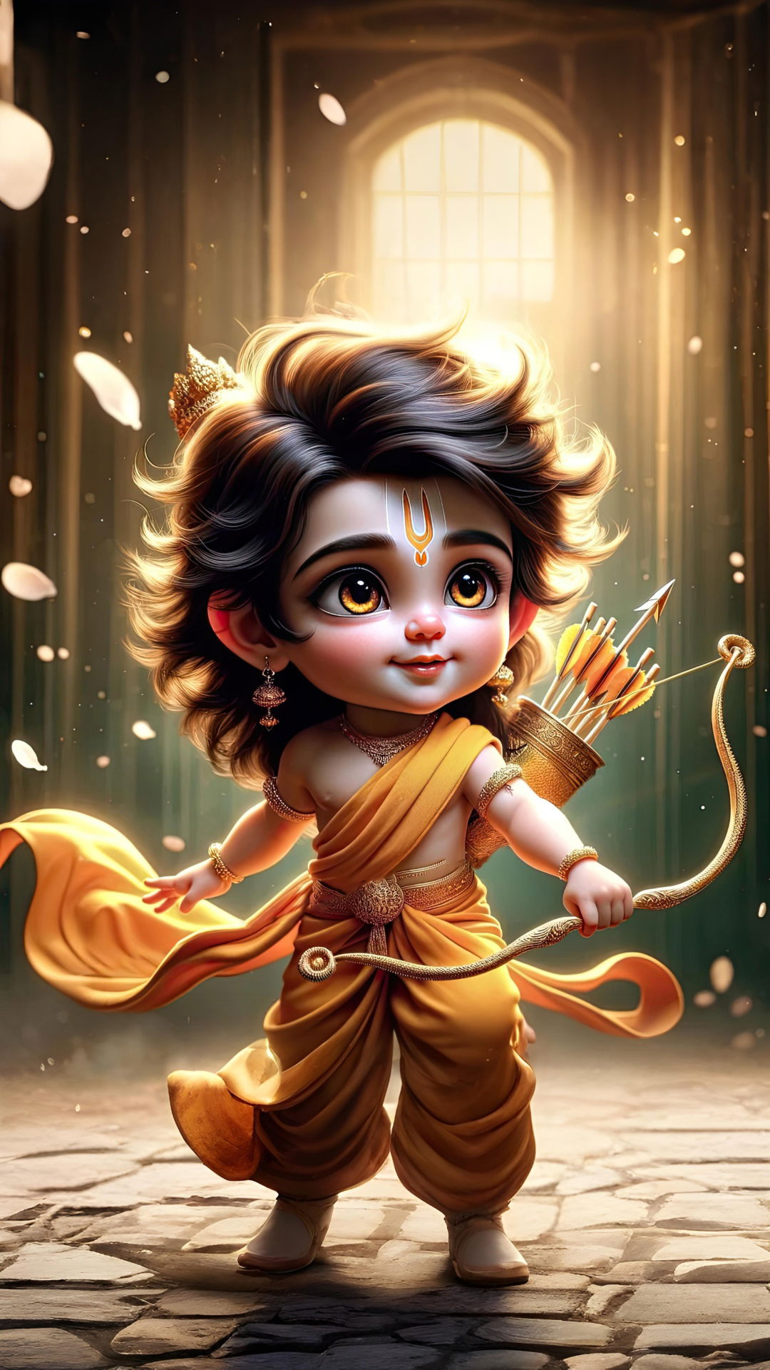 Cute baby Ram with bow and arrow