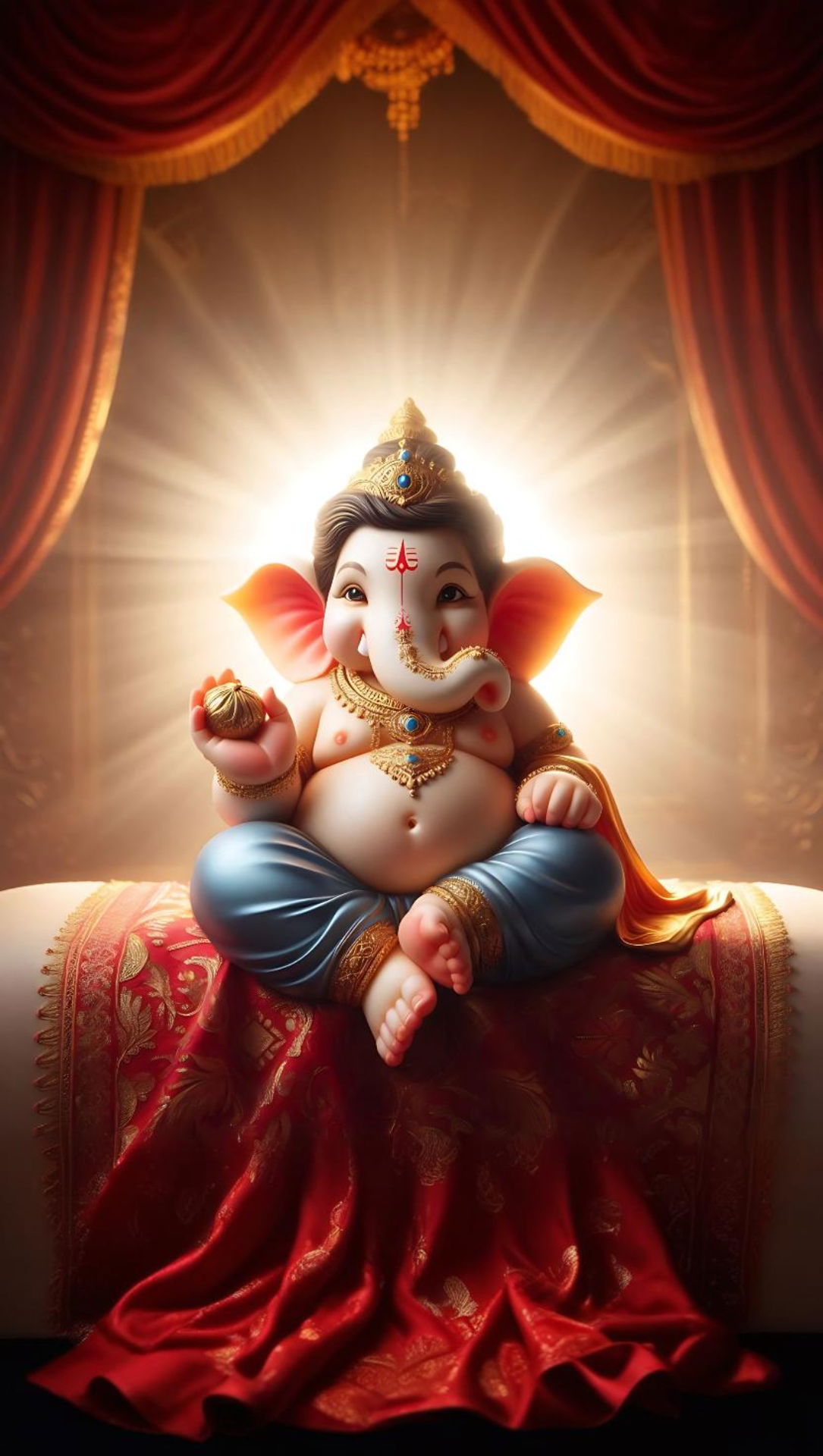 Lord Ganesha seated with modak