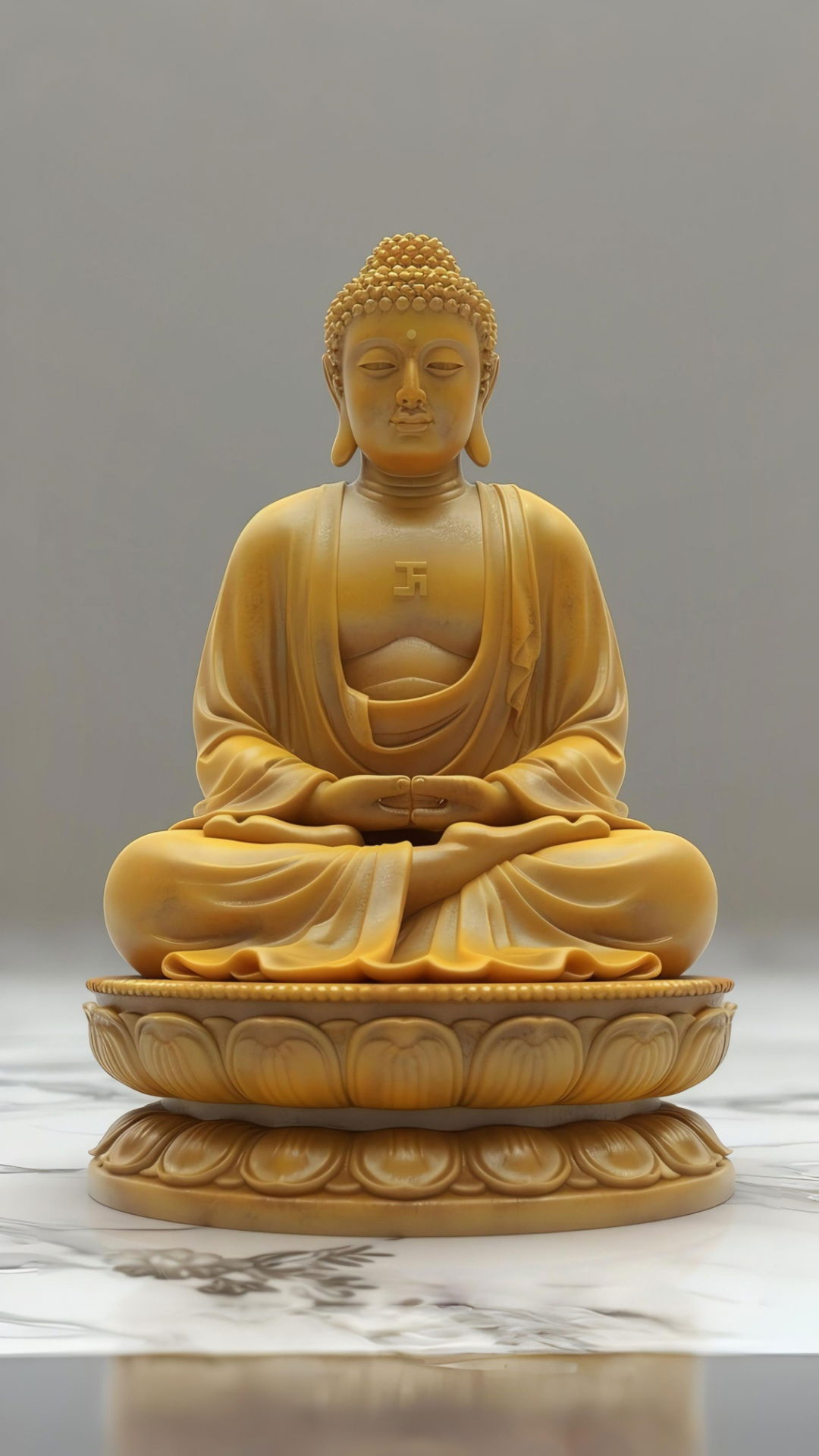 Golden Buddha statue in meditation pose