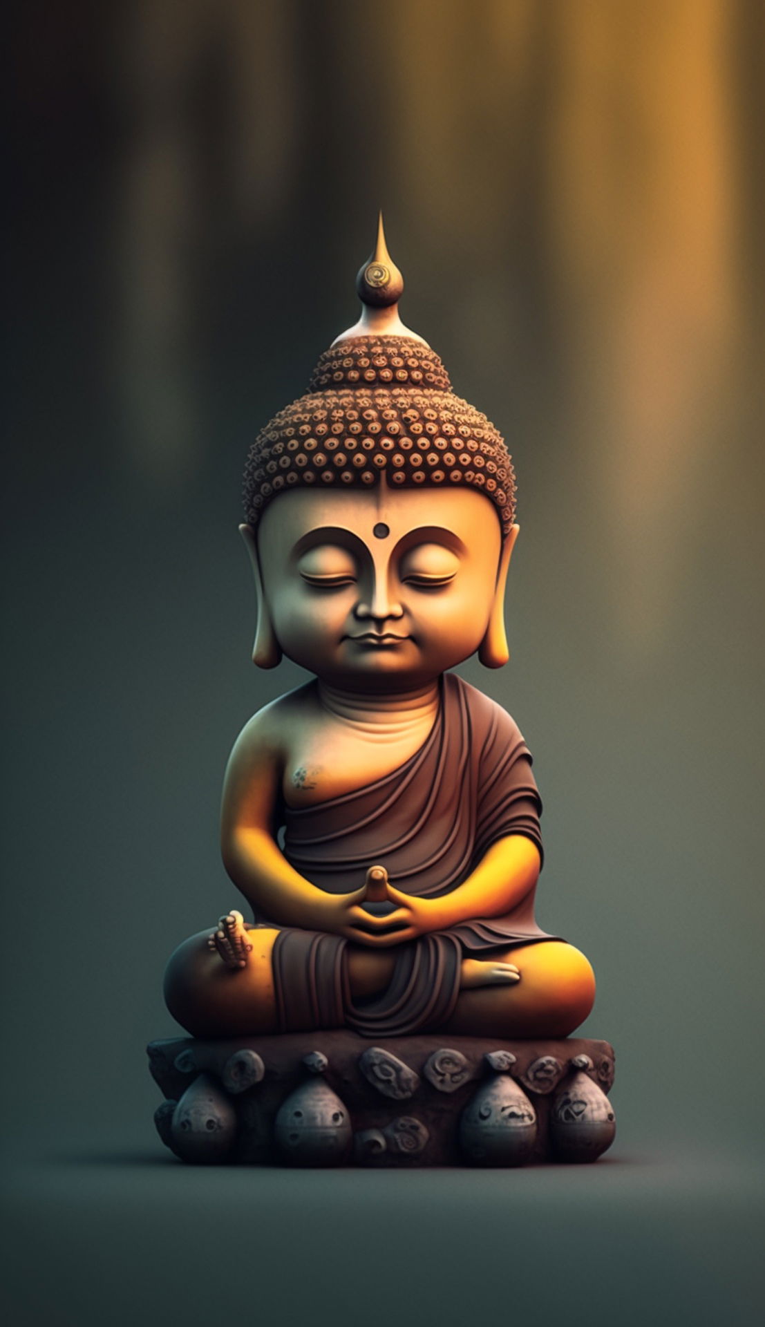 Golden Buddha in meditative pose