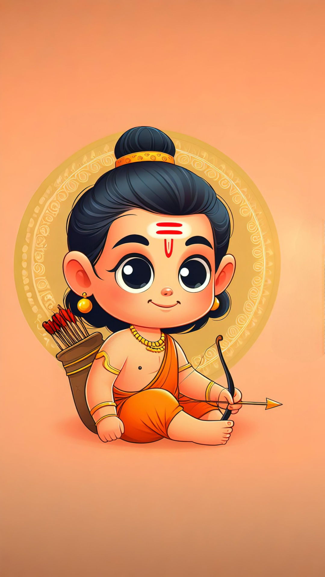 Baby Rama with bow and arrow