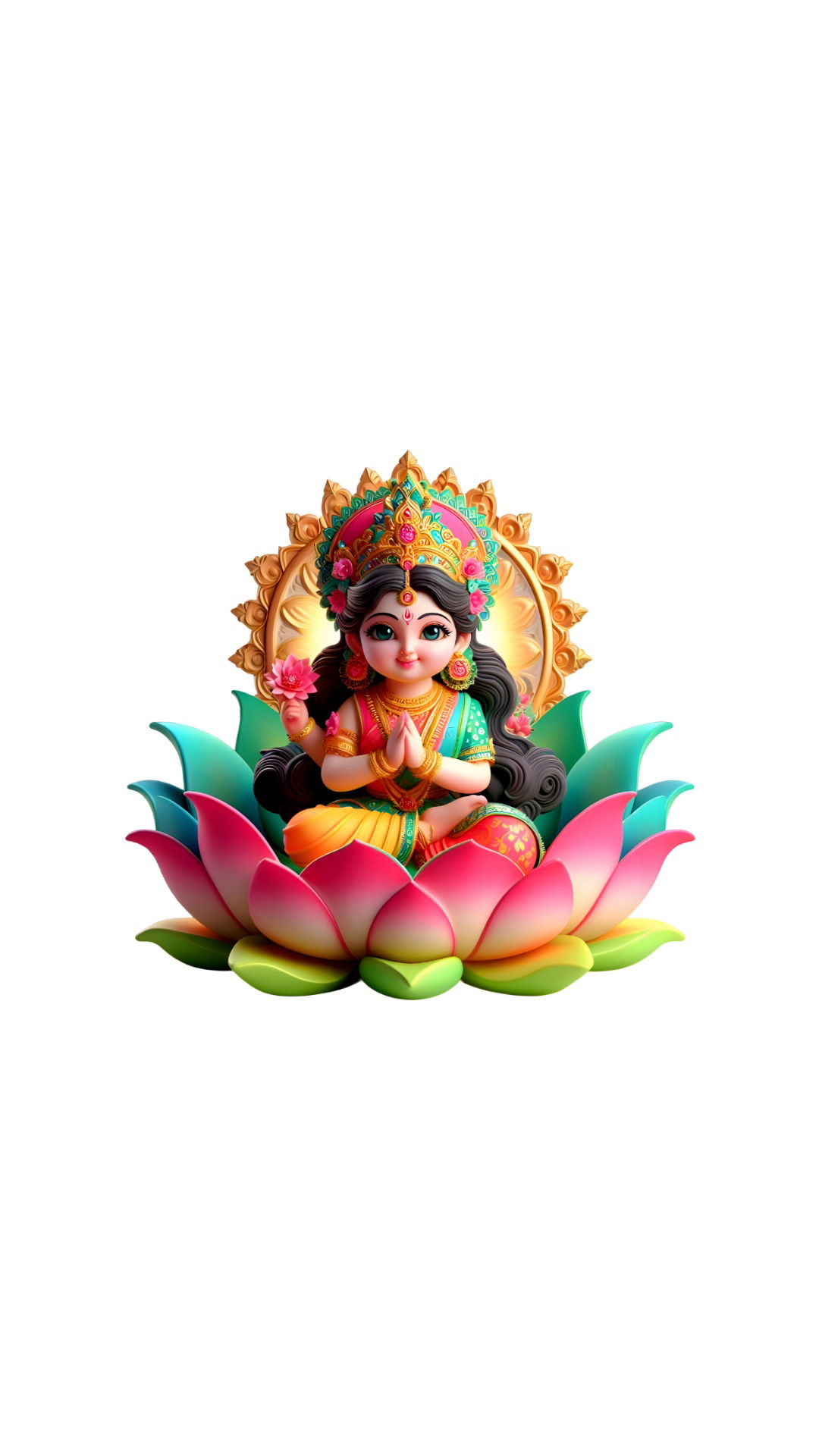 Lakshmi seated on a lotus flower
