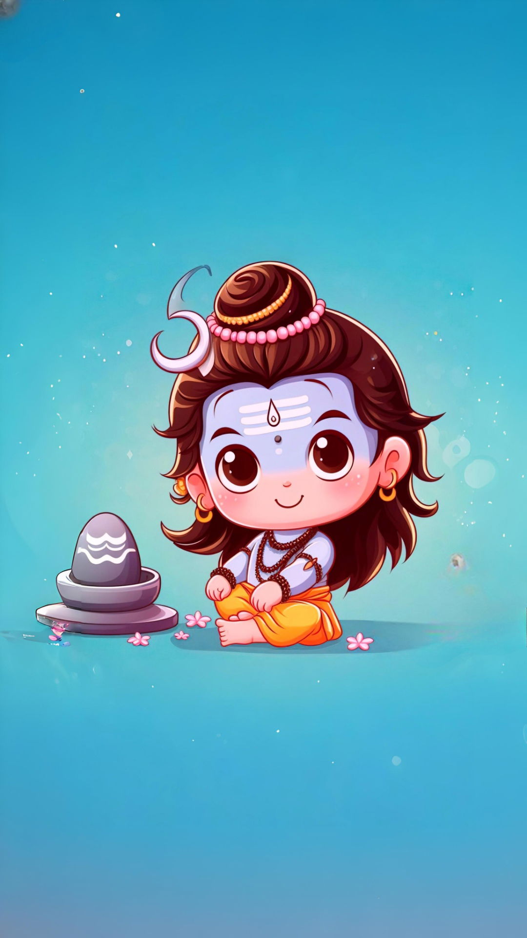 Cute baby Shiva with a damru