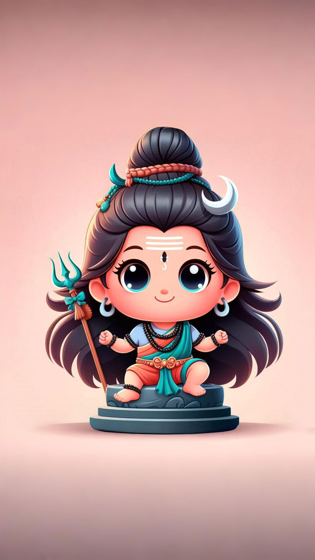 Adorable baby Shiva with trident