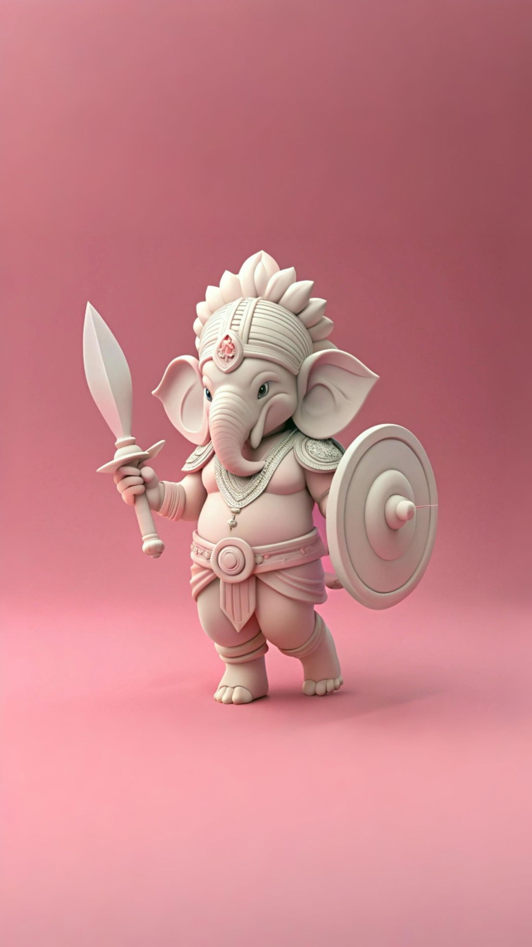 Lord Ganesha with shield and axe