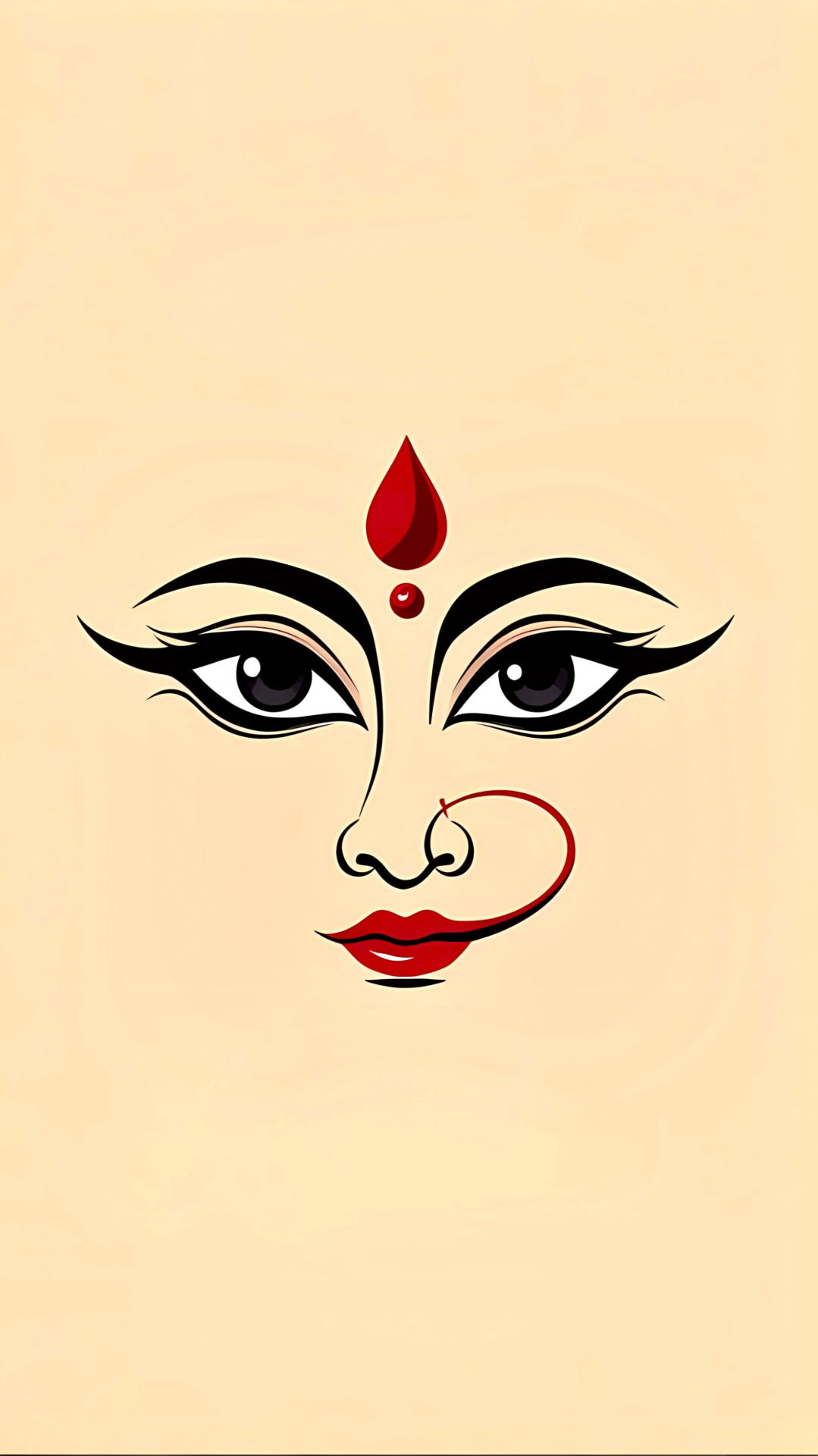 Durga maa\'s striking, minimalist portrait.