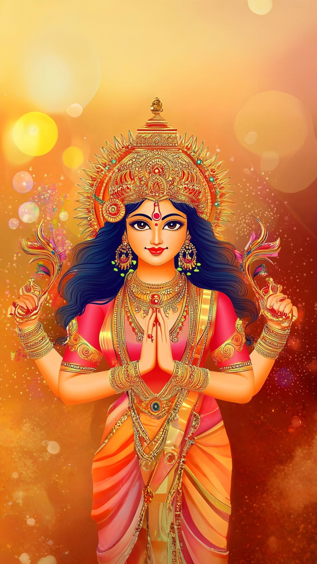 Divine Durga Maa in prayerful pose