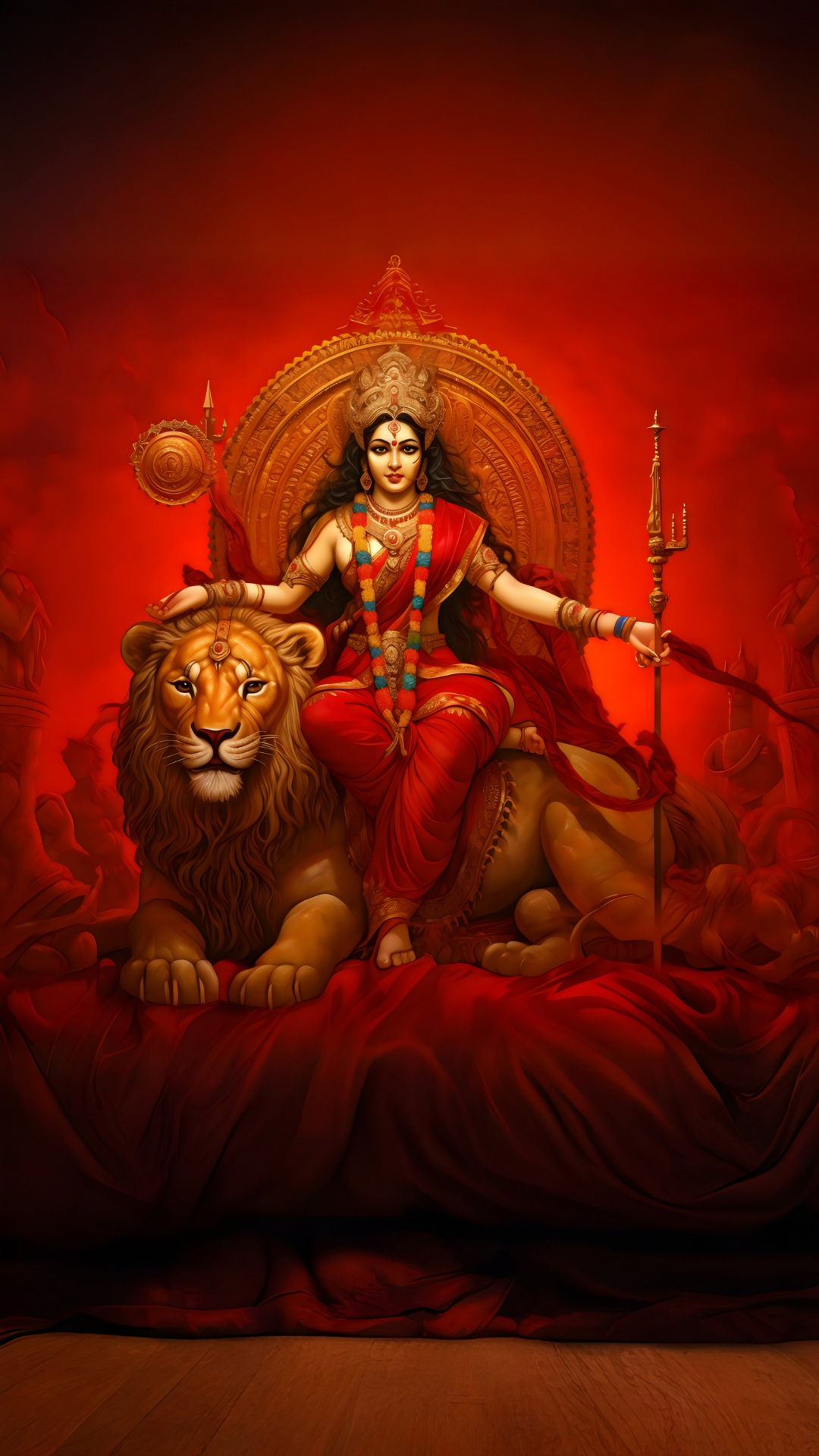 Durga Maa on Lion, Divine Protection