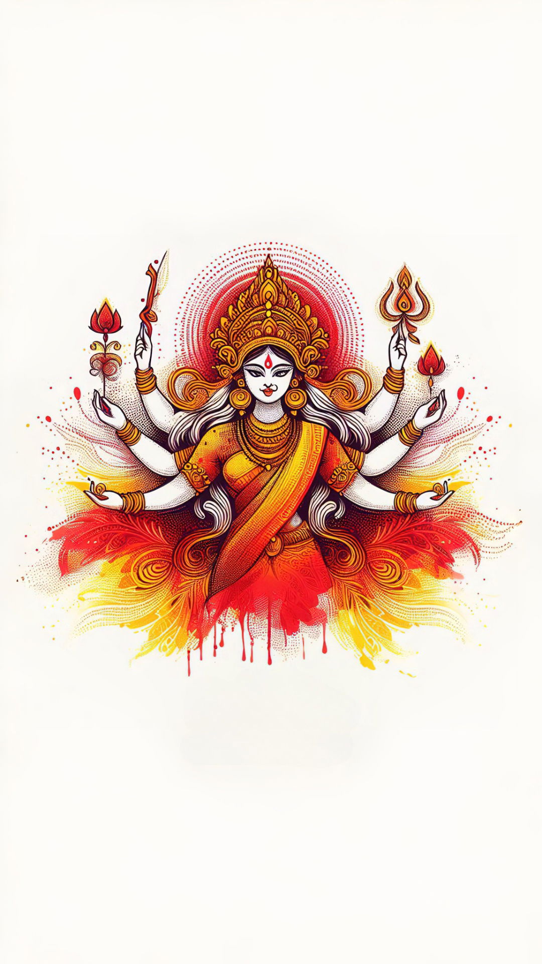 Goddess Durga beautiful digital illustration
